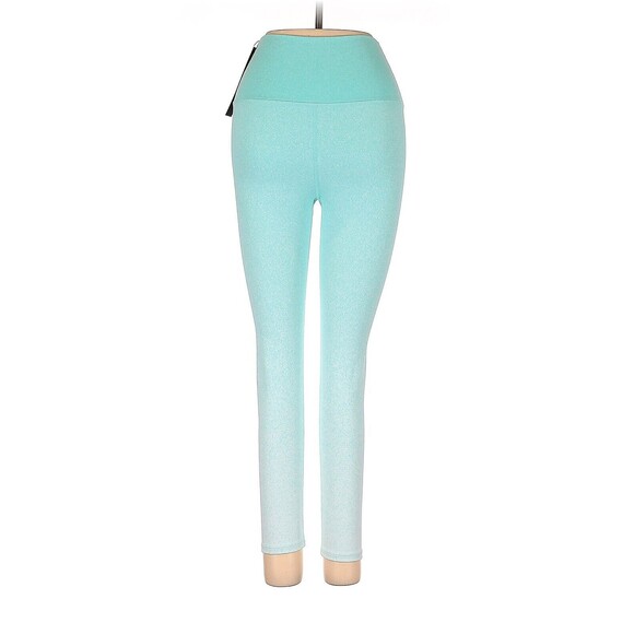 CARBON38 Bright Turquoise White Ombre Jacquard 7/8 Leggings - S - Picture 2 of 7